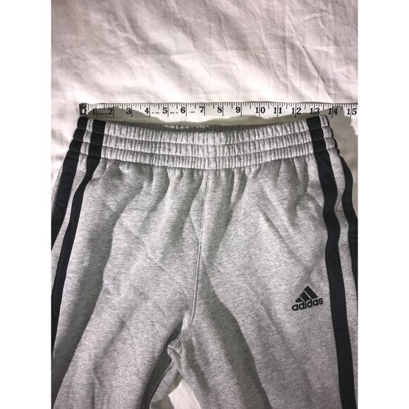Adidas NWT Boys Heather Gray With Black Stripes 2 Pocket Athletic Jogger Pants - Picture 4 of 9